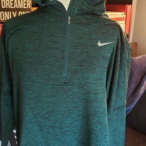 Nike Green Dri-Fit 1x Hooded Running Shirt